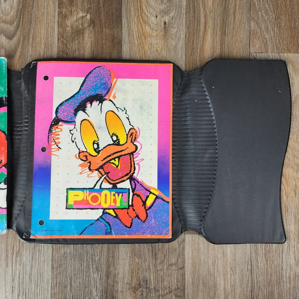 Vintage 90s Mead Disney Goofy Neon Portfolio Binder Folder Disney 33336